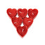 Set 25 lumanari decorative rosii, forma inima, dimensiuni 4x4x1.7 cm