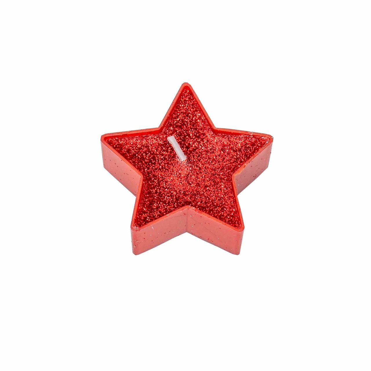 Set 25 lumanari decorative rosii, forma steluta, 4x4x1.7 cm