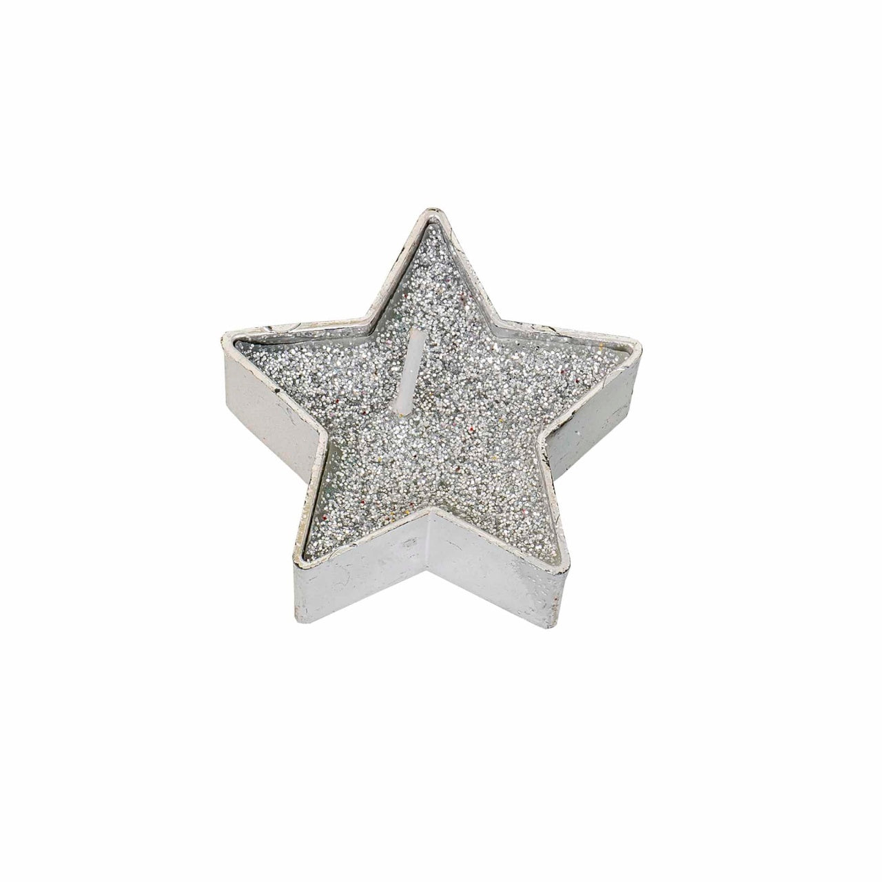 Set 25 lumanari decorative steluta argintiu, 4x4x1.7 cm