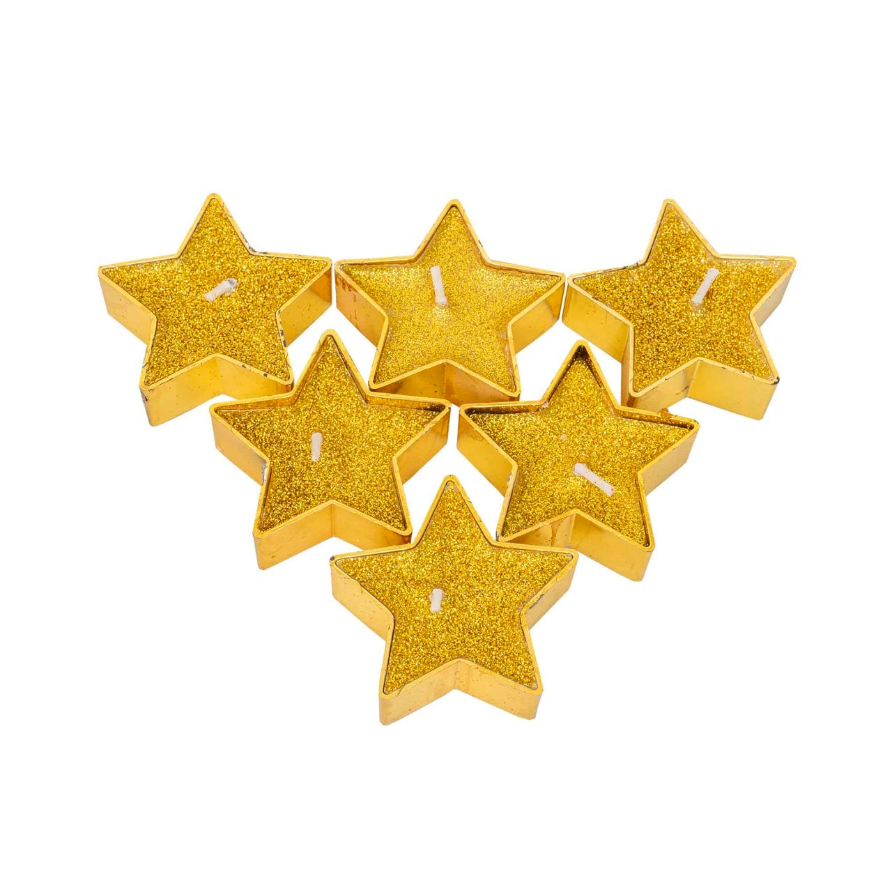 Set 25 lumanari decorative steluta, galben, 4x4x1.7 cm
