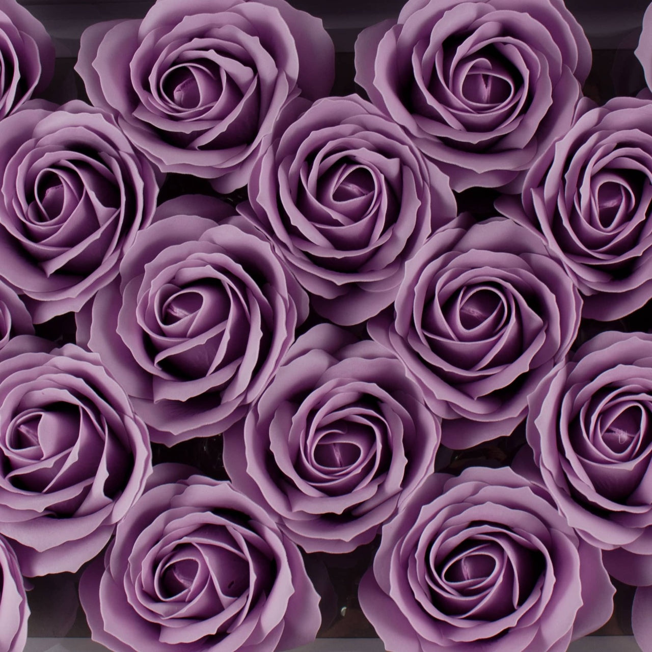 Set 25 trandafiri mari din sapun, mov lavanda, parfum fin