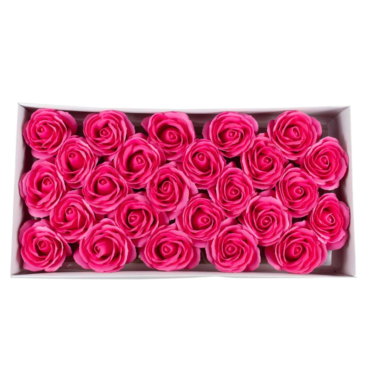 Set 25 trandafiri mari din sapun, parfum fin, culoare roz coral