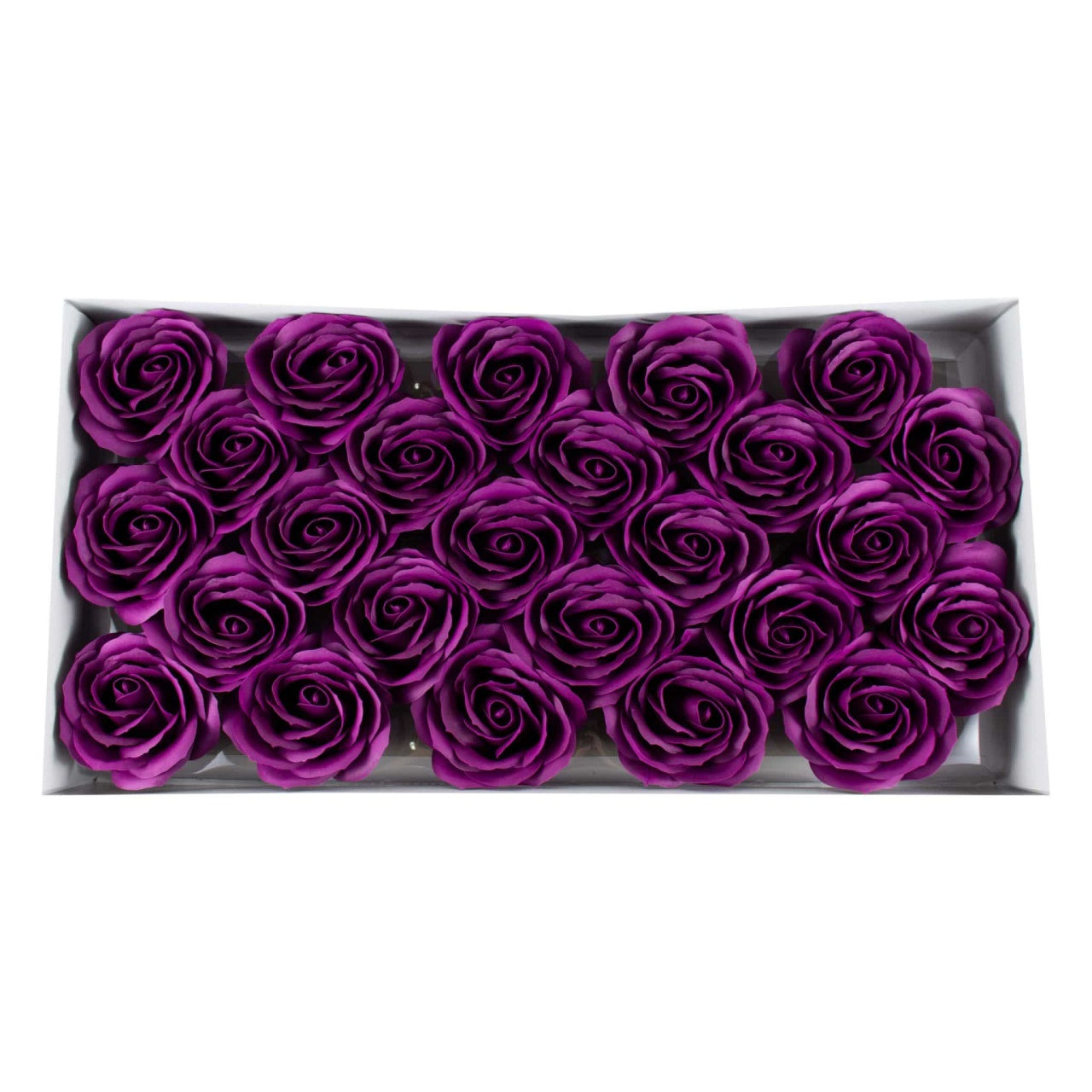 Set 25 trandafiri mari din sapun, parfum fin, violet
