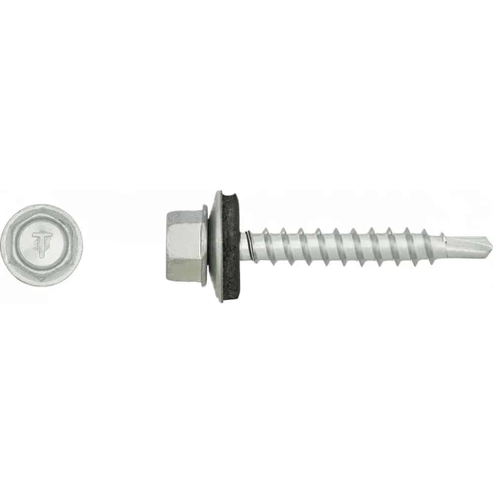 Set 250 suruburi autoforante cu cap hexagonal si saiba, 4.8x35mm, filet pentru lemn