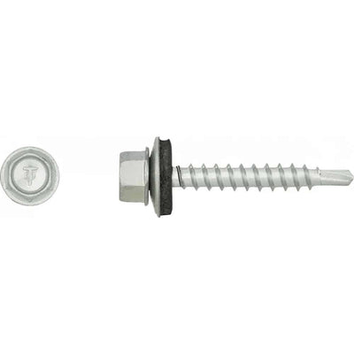 Set 250 suruburi autoforante cu cap hexagonal si saiba, 4.8x35mm, filet pentru lemn