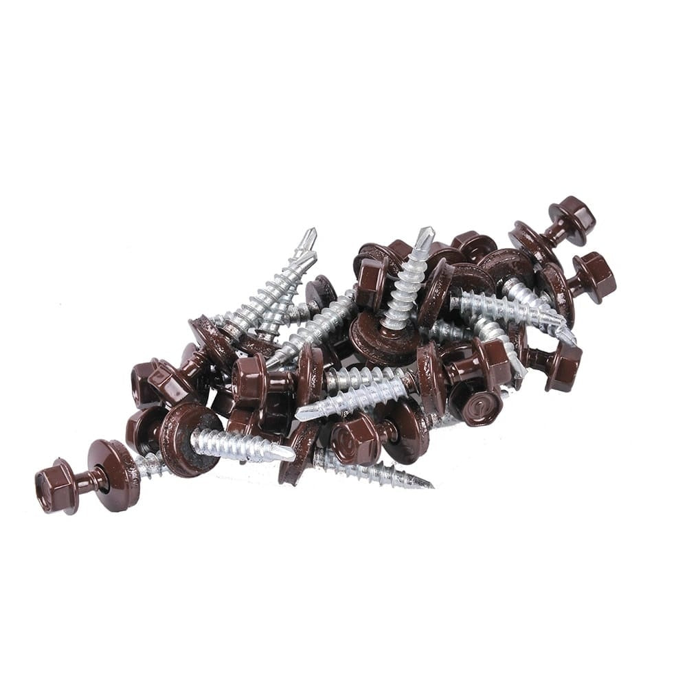 Set 250 suruburi autoforante cu cap hexagonal si saiba, 4.8x35mm pentru tabla metalica