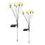 Set 2x lampa solara licurici, alb cald, cu 6 bulbi, impermeabil, din ABS, 60cm inaltime, negru