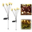 Set 2x lampa solara licurici, alb cald, cu 6 bulbi, impermeabil, din ABS, 60cm inaltime, negru