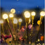 Set 2x lampa solara licurici, alb cald, cu 6 bulbi, impermeabil, din ABS, 60cm inaltime, negru