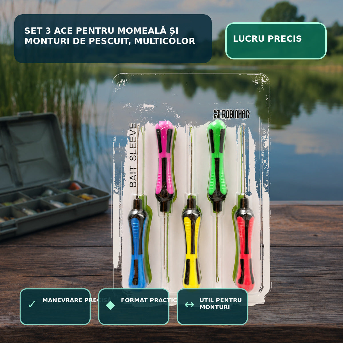 Set 3 Ace pentru Momeală și Monturi de Pescuit, Multicolor – imagine principală