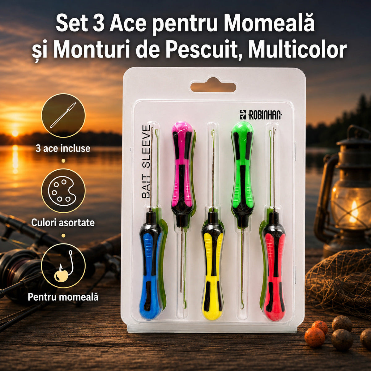Set 3 Ace pentru Momeală și Monturi de Pescuit, Multicolor – imagine principală promoțională