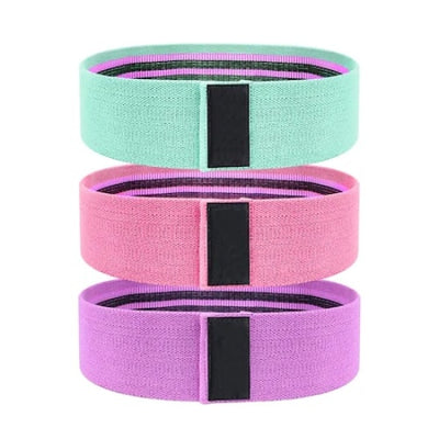 Set 3 benzi elastice pentru fitness, cu 3 niveluri de rezistenta, confectionate din material textil