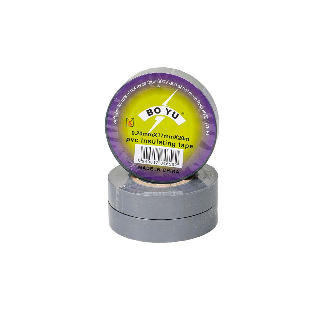 Set 3 benzi izolare fire 0.2x1.7mm, 20m, culoare gri PVC