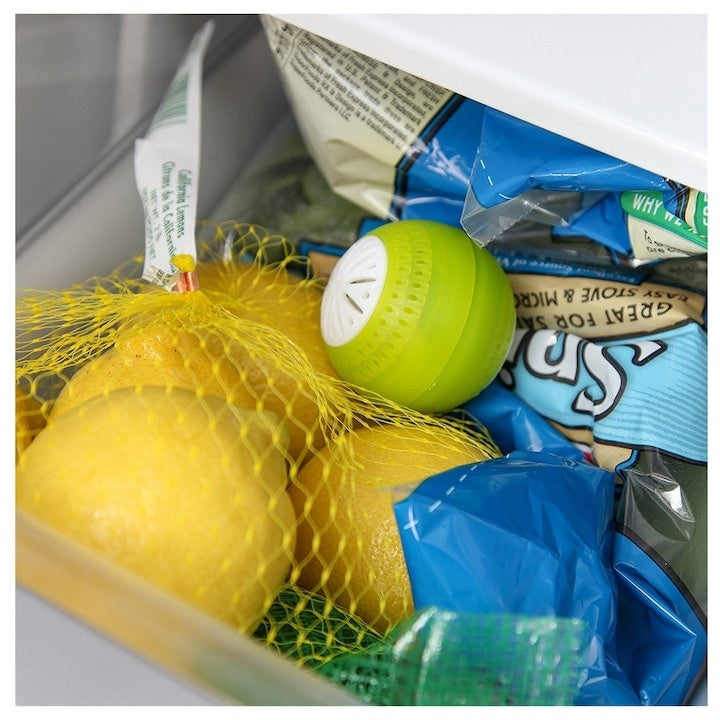 Set 3 bile odorizante pentru frigider, pentru improspatarea aerului si prelungirea duratei de viata a fructelor si legumelor, verde