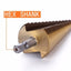 Set 3 burghie pentru metal, tip freza in trepte, din otel si titan, dimensiuni 4-10mm, 4-20mm, 4-32mm, auriu