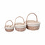 Set 3 cosuri de rachita ovale, bej cu material textil, diferite dimensiuni