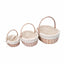 Set 3 cosuri de rachita ovale, bej cu material textil, diferite dimensiuni