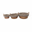 Set 3 cosuri rotunde de rachita cu manere, maro deschis, dimensiuni variate