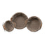 Set 3 cosuri rotunde de rachita cu manere, maro deschis, dimensiuni variate
