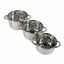 Set 3 cratite inox cu capace sticla termorezistenta, 1.5L, 2L, 3L