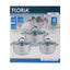 Set 3 cratite inox cu capace sticla termorezistenta, 1.5L, 2L, 3L