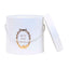 Set 3 cutii cilindrice albe cu model, dimensiuni diferite si snur