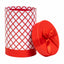 Set 3 cutii cilindrice cu model, culoare rosie, dimensiuni diferite