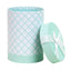 Set 3 cutii cilindrice cu model, culoare verde, dimensiuni variate