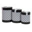 Set 3 cutii cilindrice cu model, negru, dimensiuni diferite