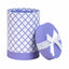 Set 3 cutii cilindrice mov cu model, dimensiuni diferite pentru decor si cadouri