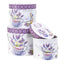 Set 3 cutii cilindrice mov cu model lavanda, diferite dimensiuni
