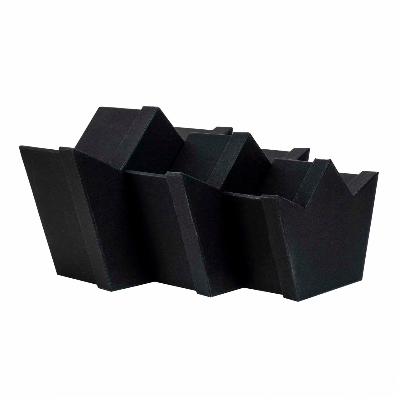 Set 3 cutii coronita negre, dimensiuni diferite pentru decor sau cadouri