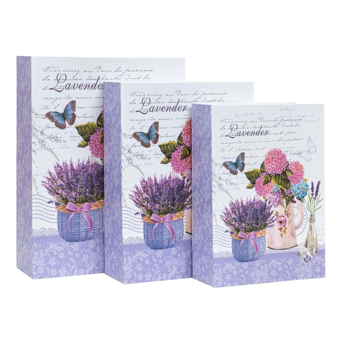 Set 3 cutii cu forma de carte, dimensiuni diferite, pentru decor si cadouri