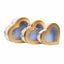 Set 3 cutii in forma de inima, alb cu capac transparent, dimensiuni variate