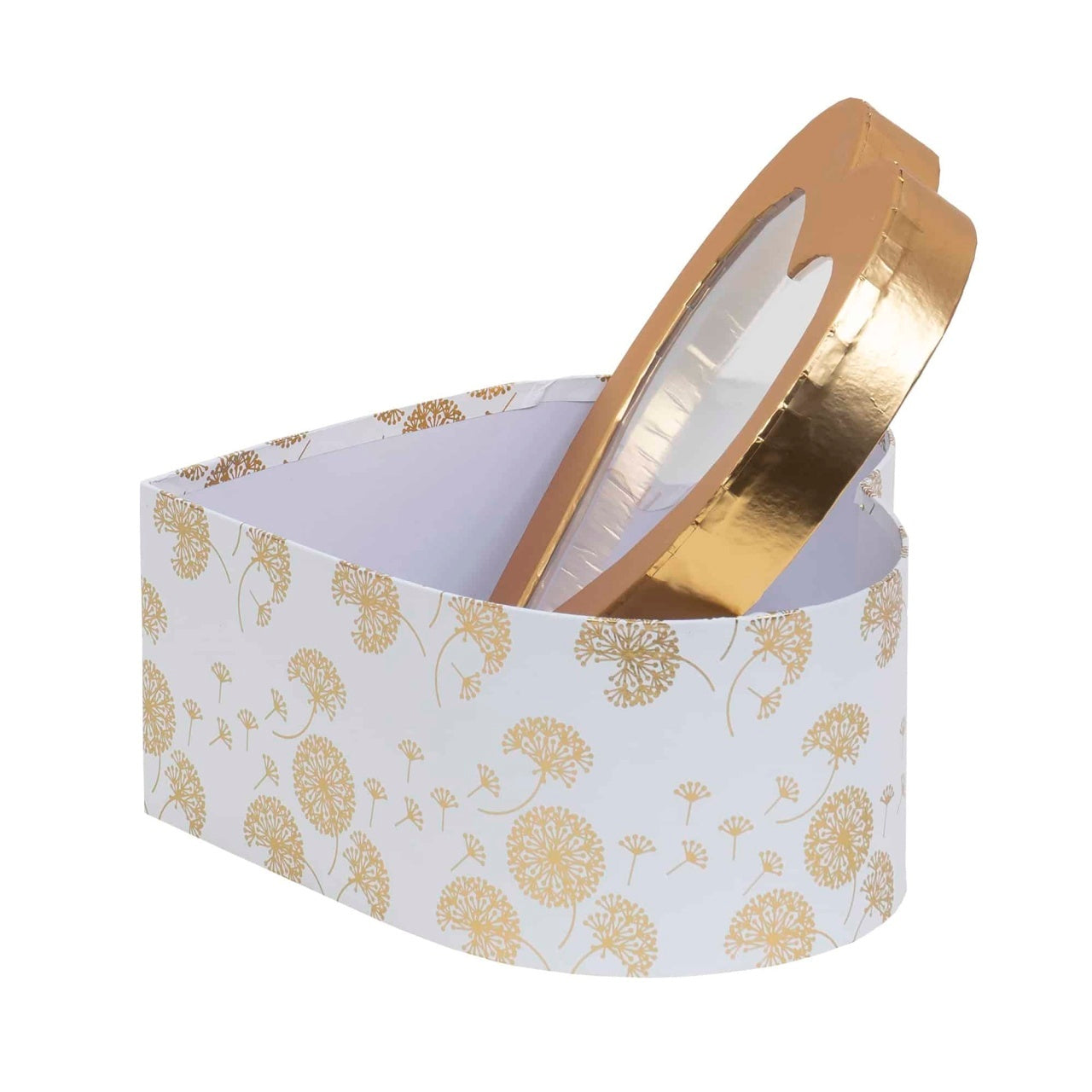 Set 3 cutii in forma de inima, alb cu capac transparent, dimensiuni variate