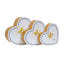 Set 3 cutii in forma de inima cu capac alb, dimensiuni variate