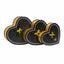 Set 3 cutii in forma de inima cu capac negru, dimensiuni diferite