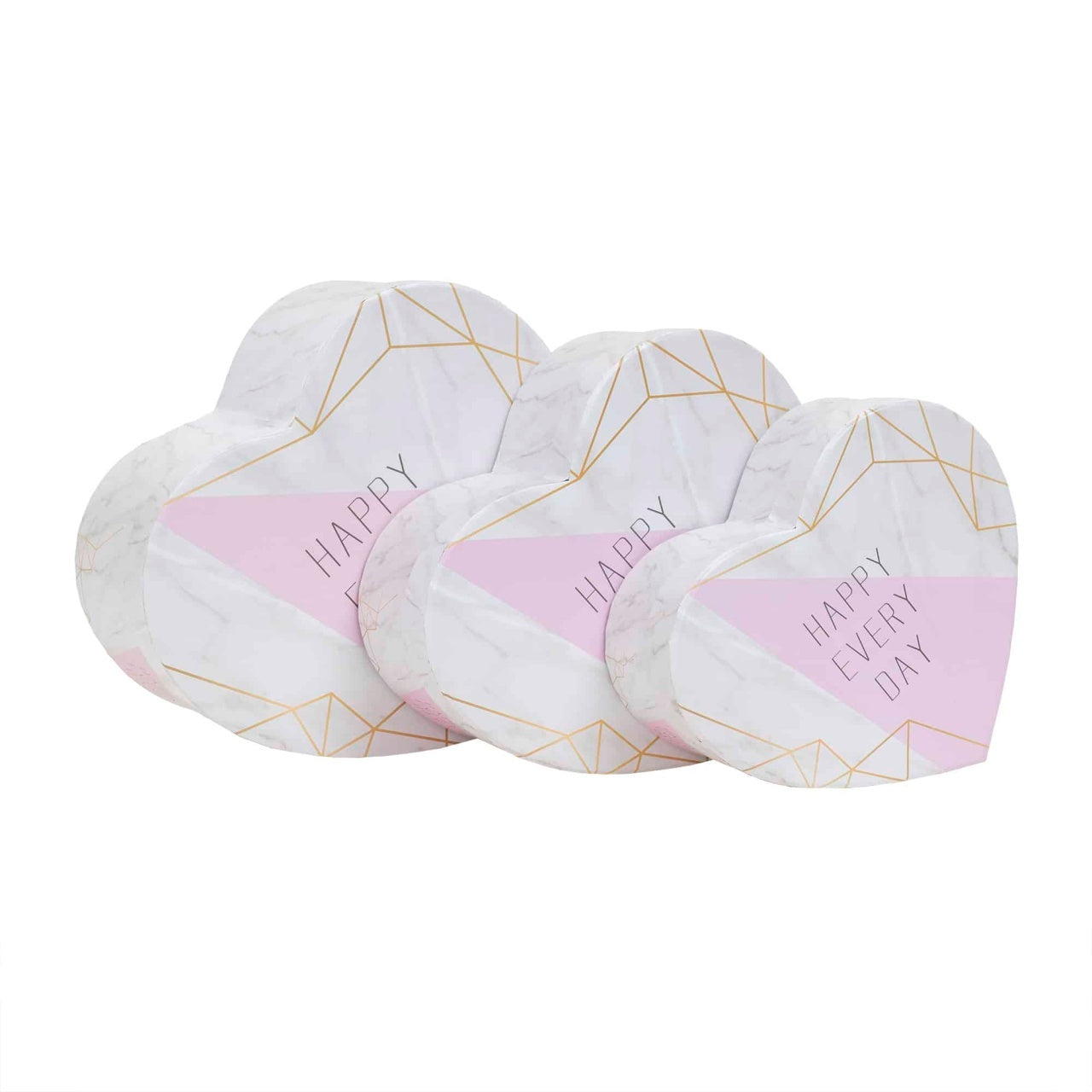 Set 3 cutii in forma de inima, cu dimensiuni diferite, pentru decor si cadouri