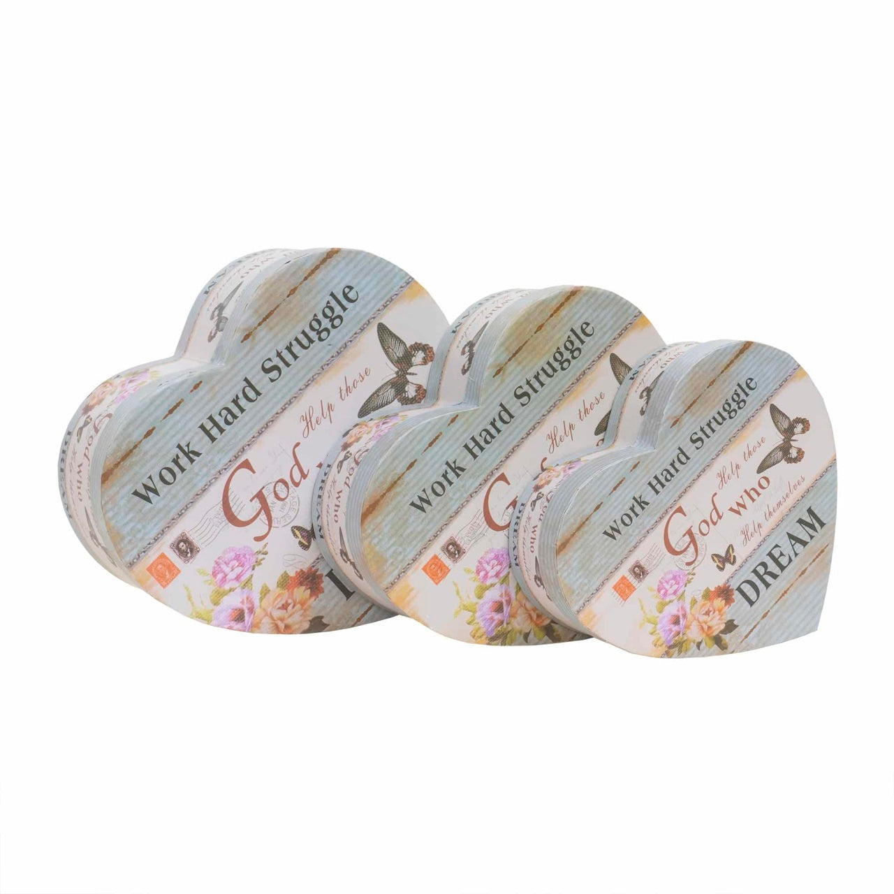 Set 3 cutii in forma de inima, dimensiuni diferite, pentru decor si cadouri