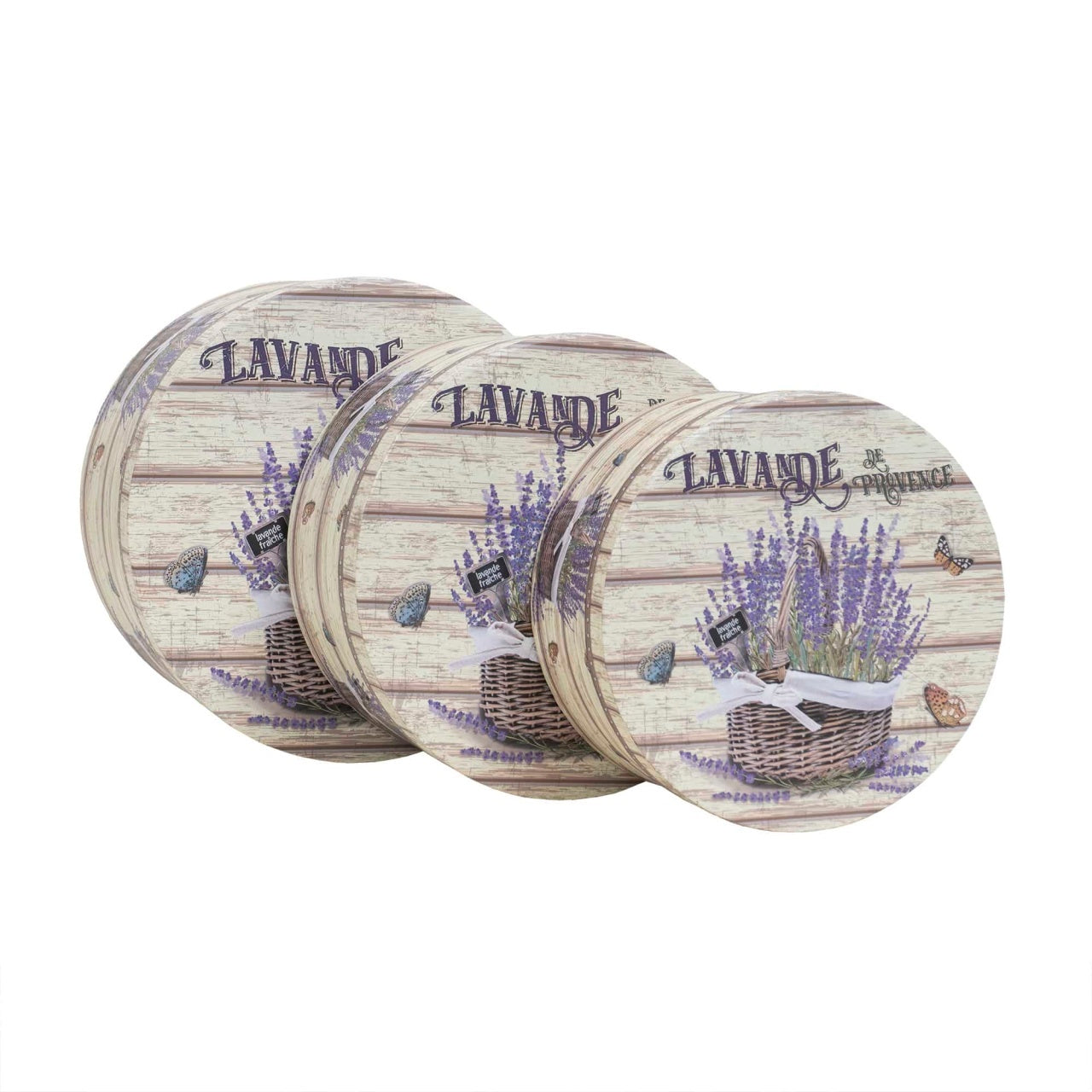 Set 3 cutii rotunde cu model, diferite dimensiuni pentru decor si cadouri
