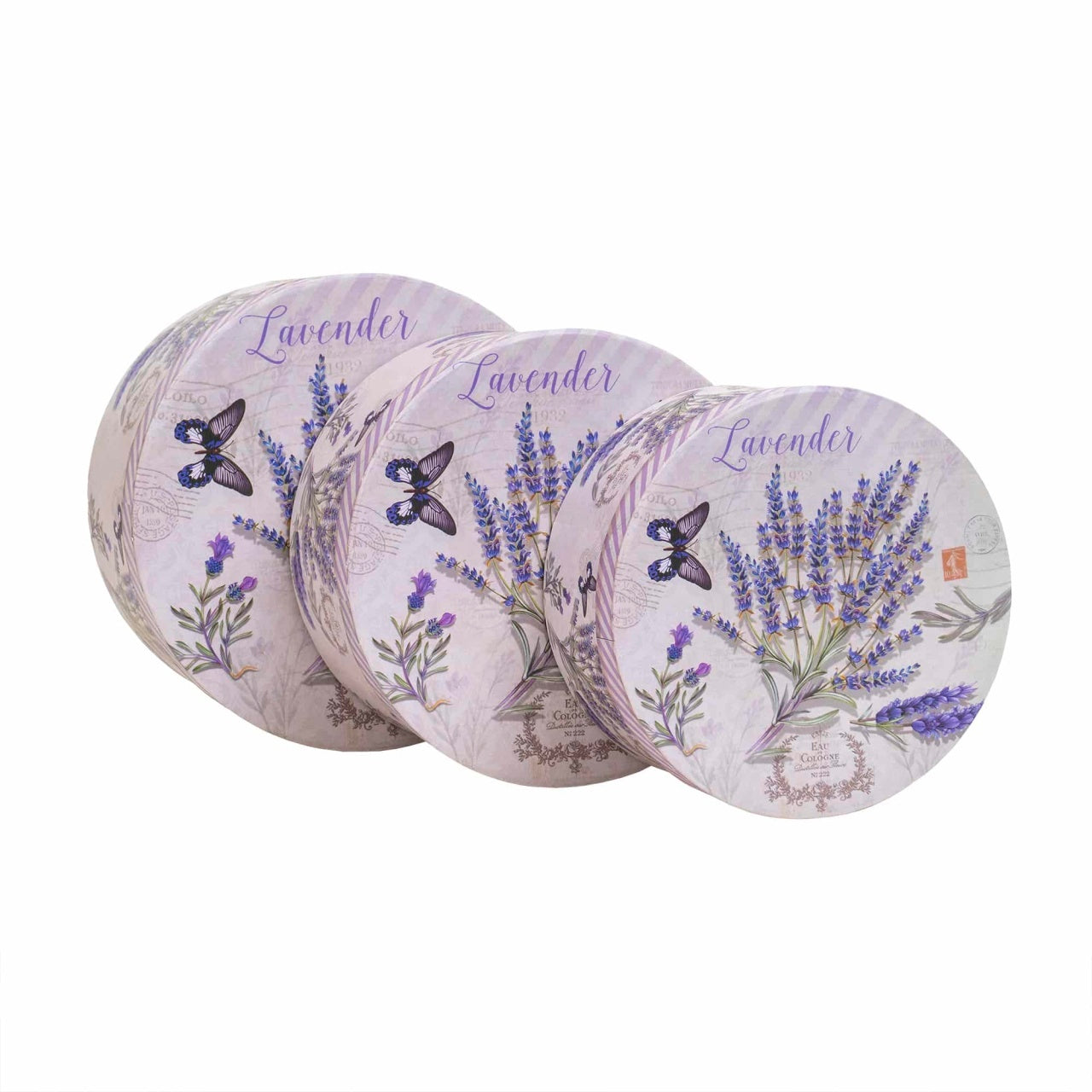 Set 3 cutii rotunde decor cu dimensiuni variate, ideale pentru cadouri sau aranjamente