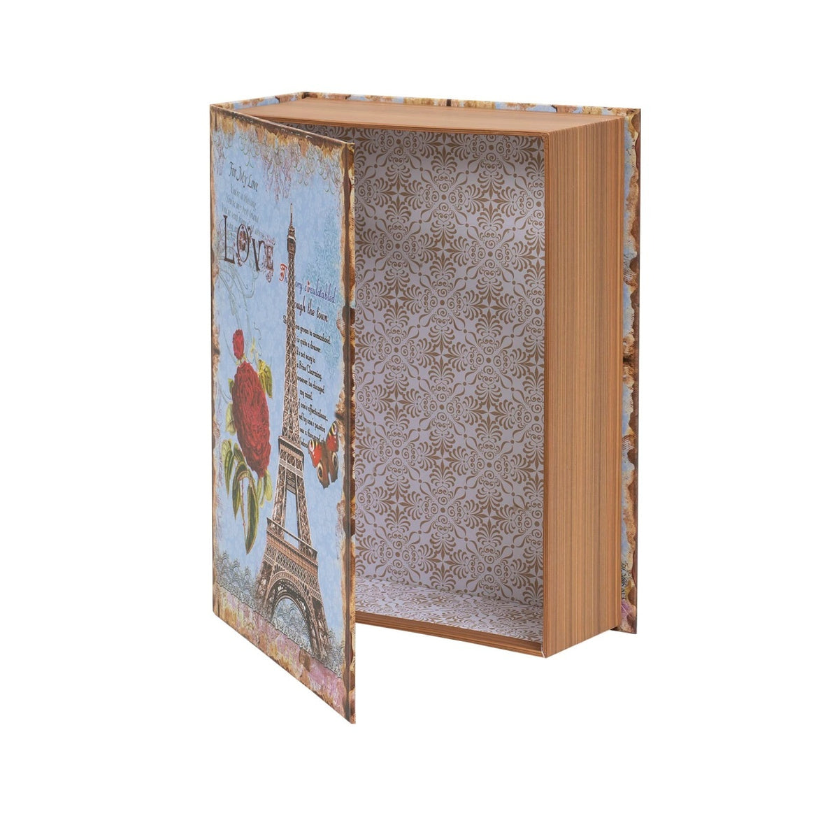 Set 3 cutii tip carte cu model, dimensiuni diferite pentru decor si organizare