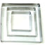 Set 3 forme pentru prajituri, in forma de patrat, din metal, argintiu