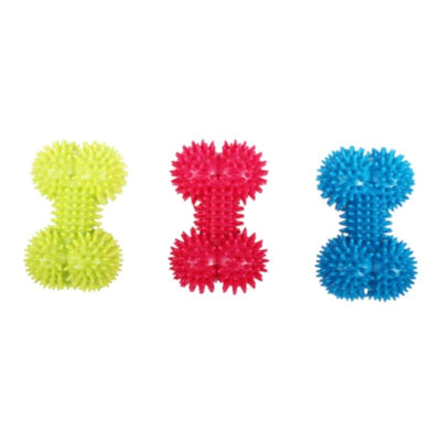Set 3 jucarii de mestecat pentru caini, in forma de Os, multicolore