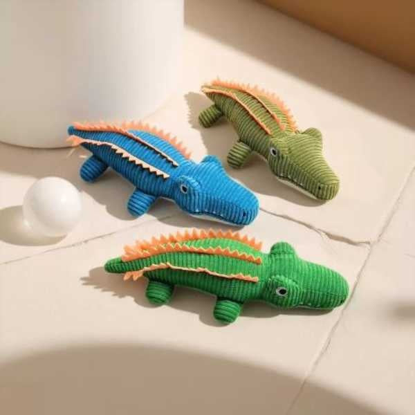 Set 3 jucarii de plus pentru caini, Crocodili, diverse culori