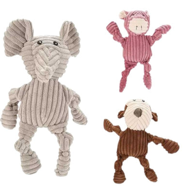 Set 3 jucarii de plus pentru caini, diverse animale, 30.5 cm
