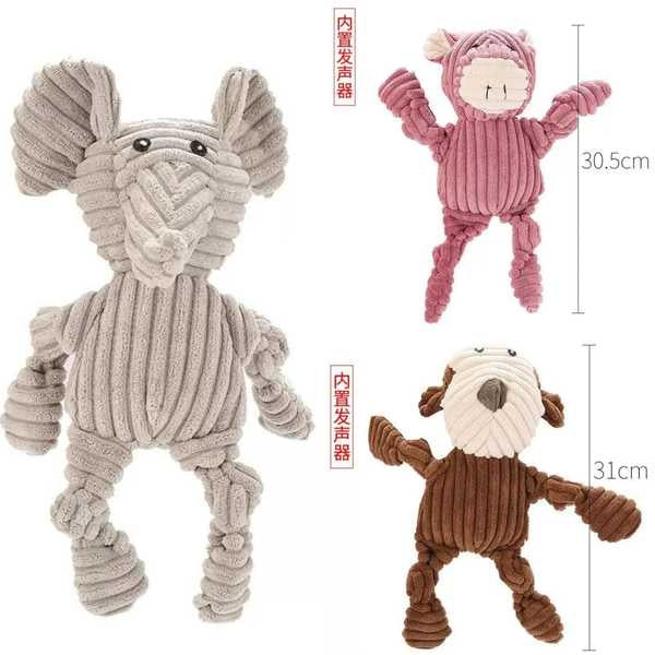 Set 3 jucarii de plus pentru caini, diverse animale, 30.5 cm