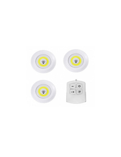 Set 3 lampi LED, 3W, COB, cu telecomanda