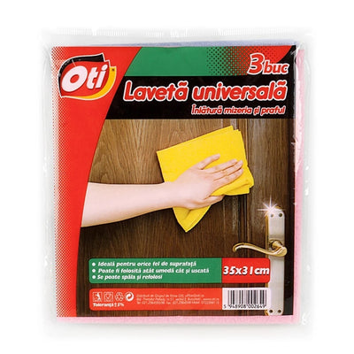 Set 3 lavete universale microfibra 35x31cm pentru sticla si suprafete lucioase