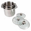 Set 3 oale inox cu capace termorezistente, 5L/6L/8L, compatibile inductie